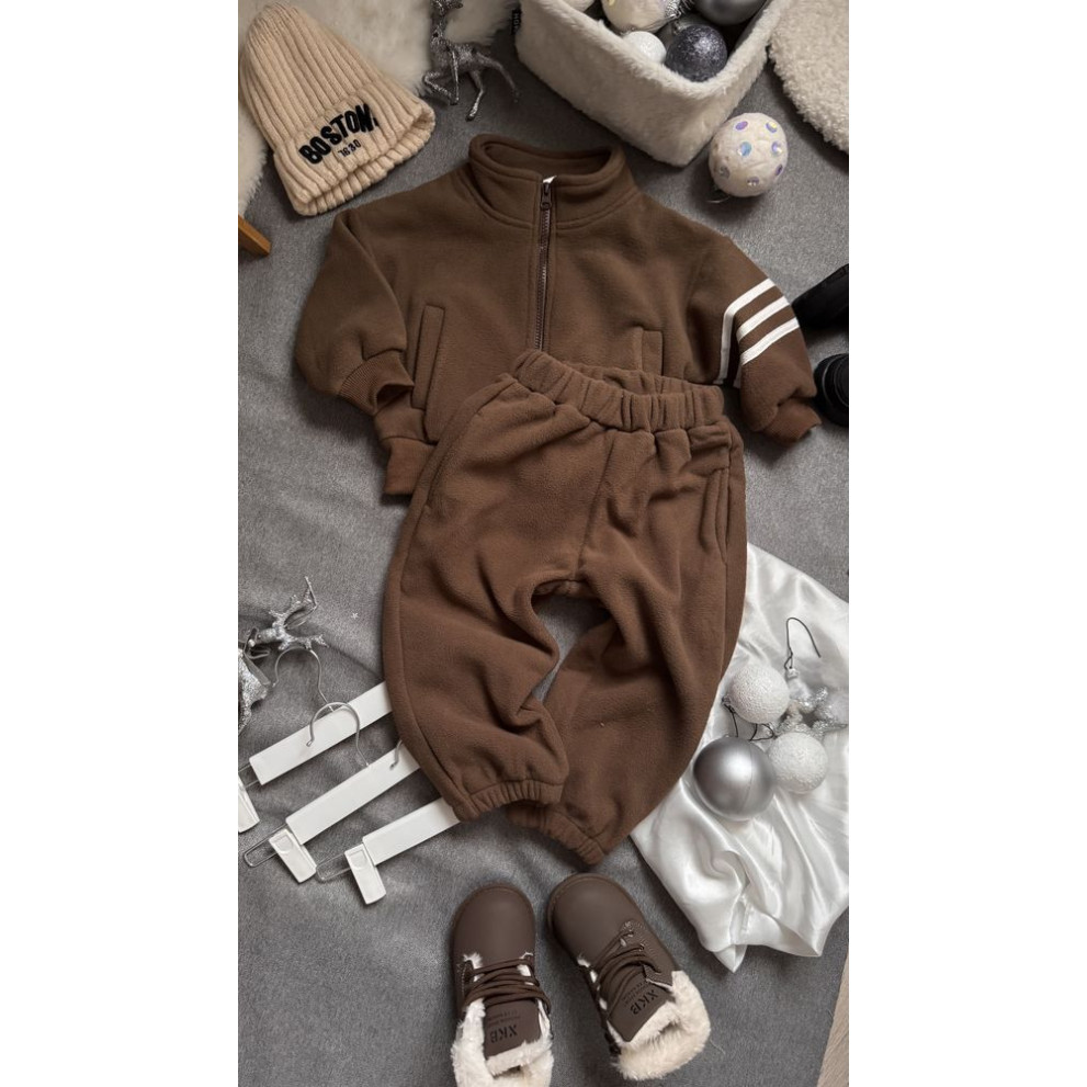 Костюм утеплений спортивний для хлопчика колір коричневий 10984