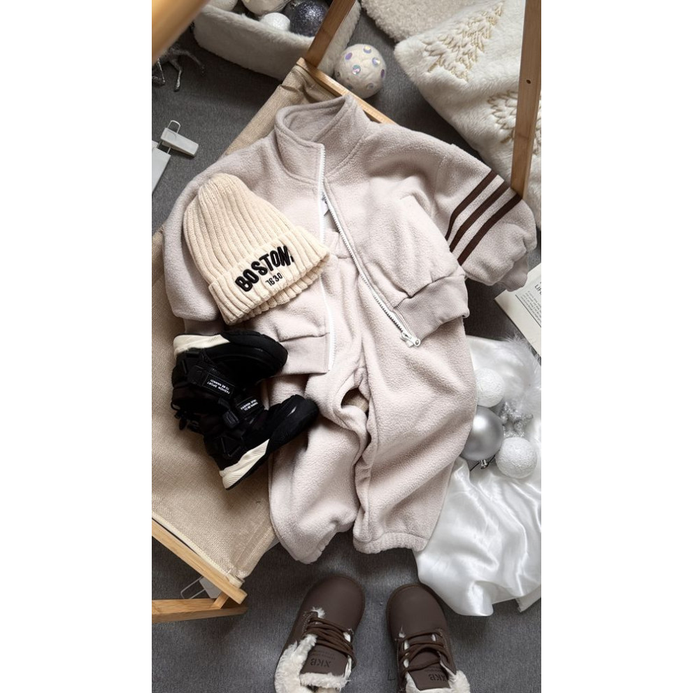 Костюм утеплений спортивний для хлопчика колір беж 10985