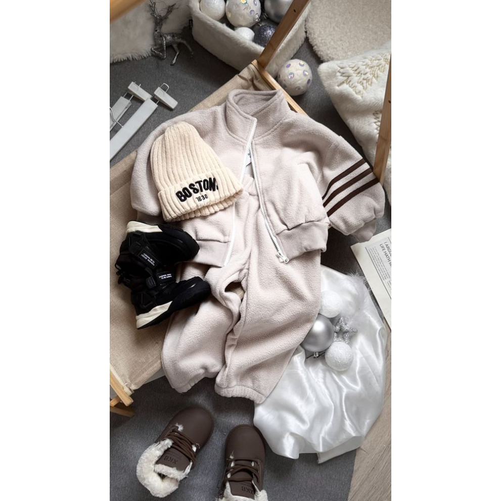 Костюм утеплений спортивний для хлопчика колір беж 10985