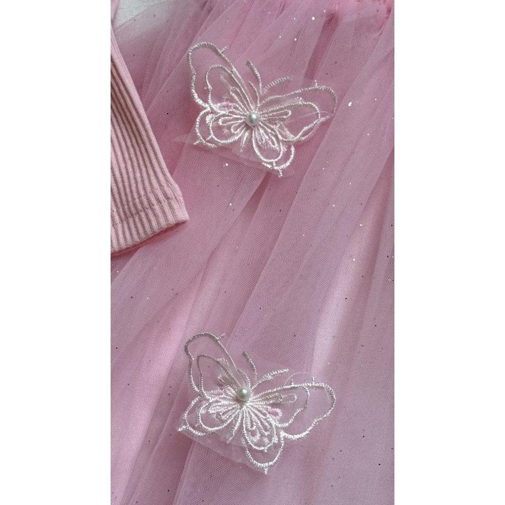 Сукня для дівчинки ніжна з метеликами колір рожевий 10997