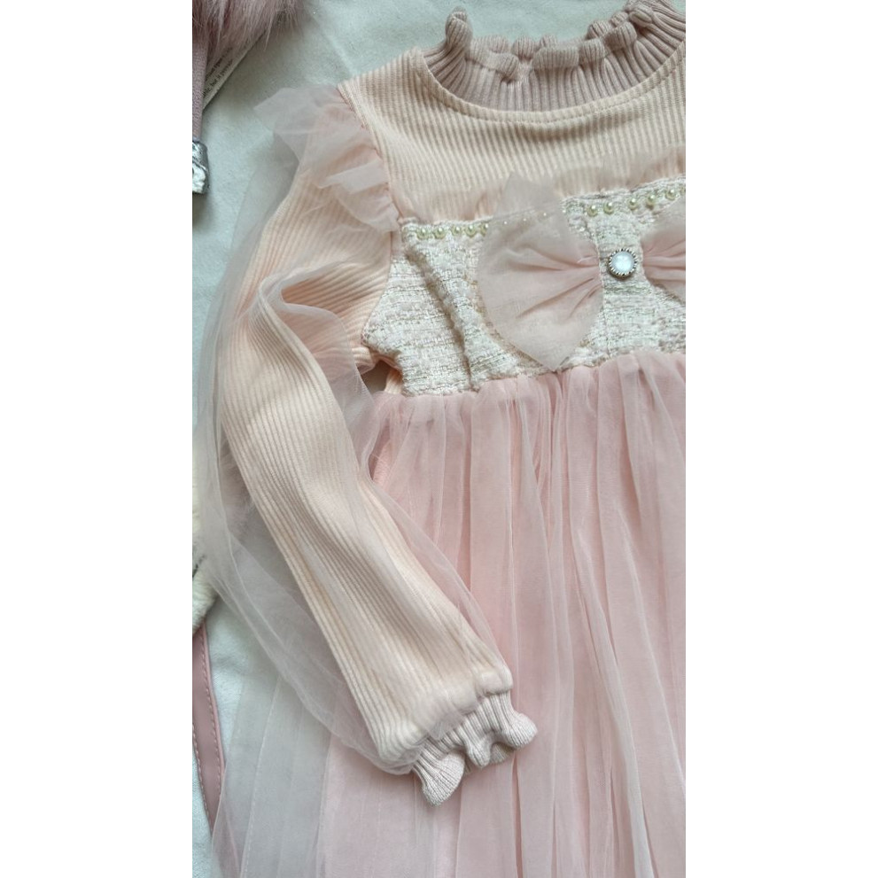 Вишукана сукня для дівчинки у ніжно-рожевому кольорі 10999