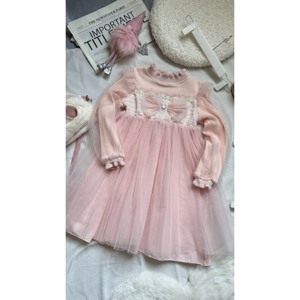 Вишукана сукня для дівчинки у ніжно-рожевому кольорі 10999