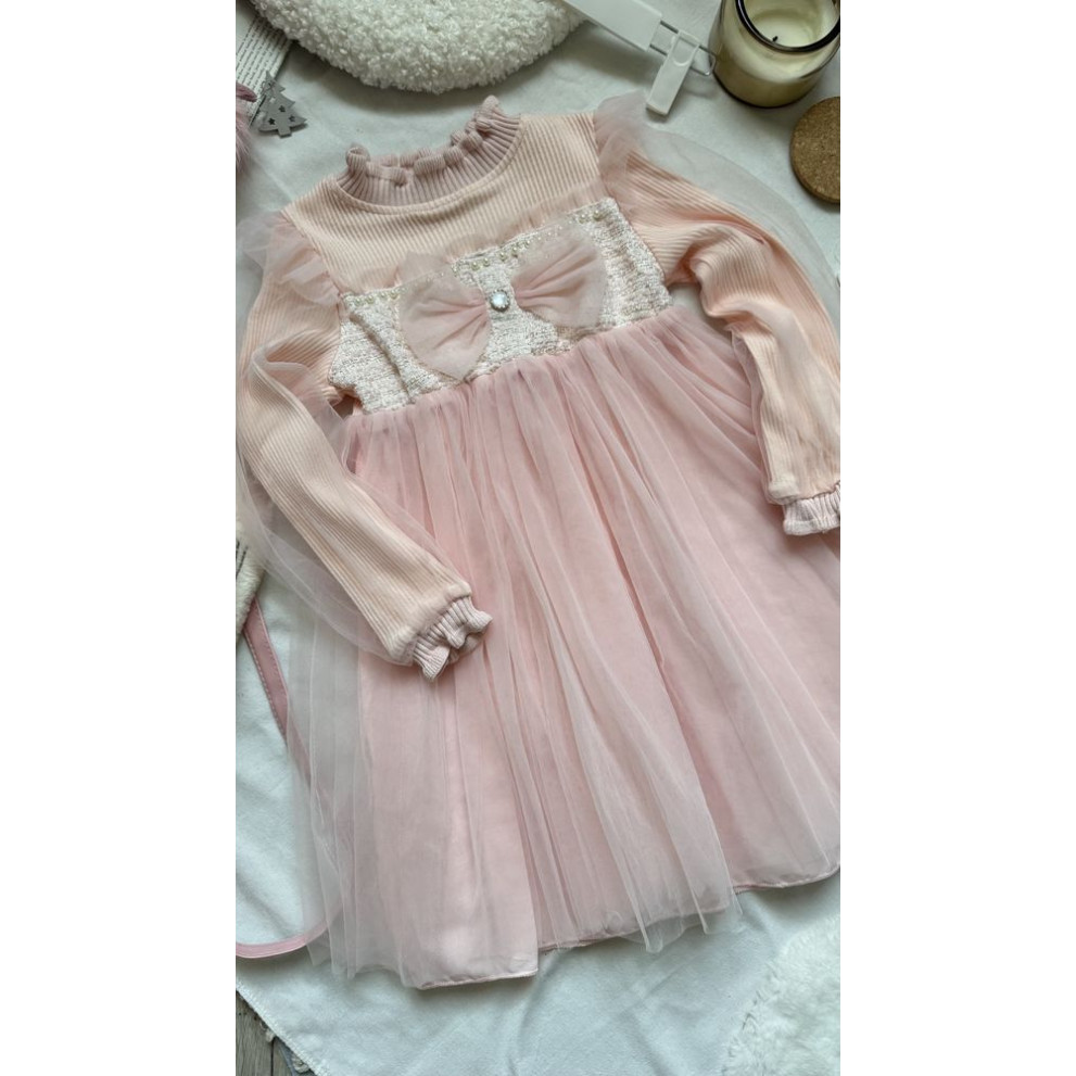Вишукана сукня для дівчинки у ніжно-рожевому кольорі 10999