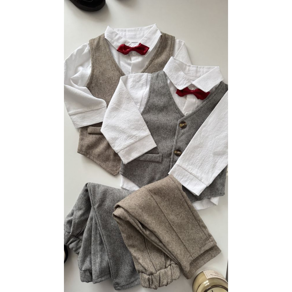 Нарядний костюм хлопчику колір сірий 11001