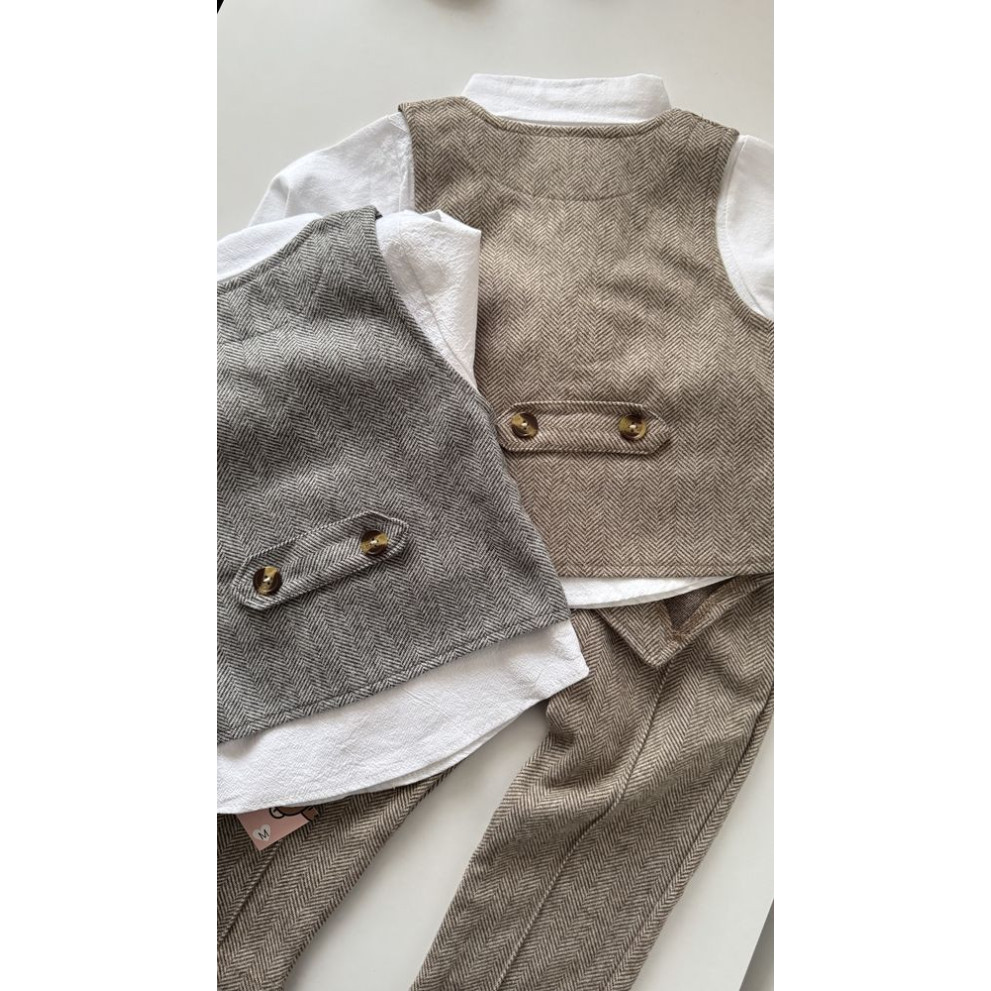 Нарядний костюм хлопчику колір сірий 11001