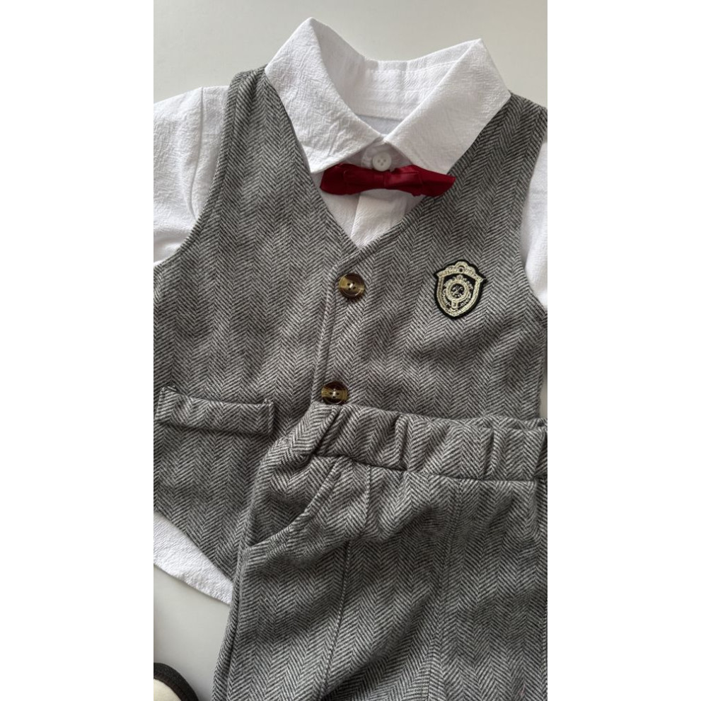 Нарядний костюм хлопчику колір сірий 11001