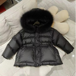 Куртка подовжена для дівчинки колір чорний 11006 