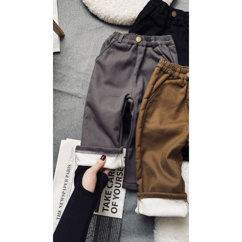 Штани утеплені хлопчику колір сірий 11007