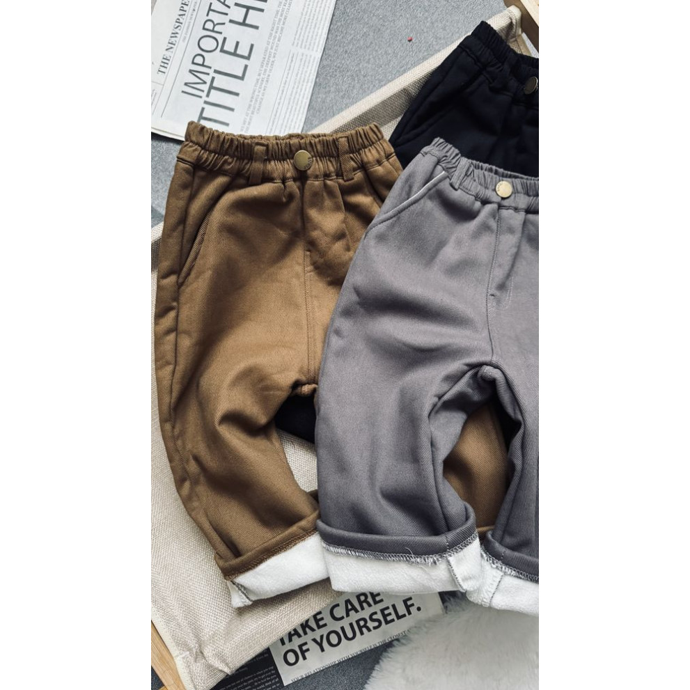 Штани утеплені хлопчику колір коричневий 11008