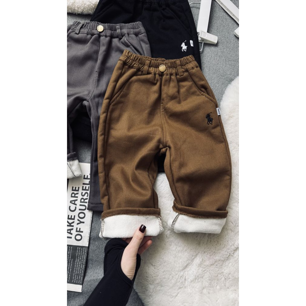 Штани утеплені хлопчику колір коричневий 11008