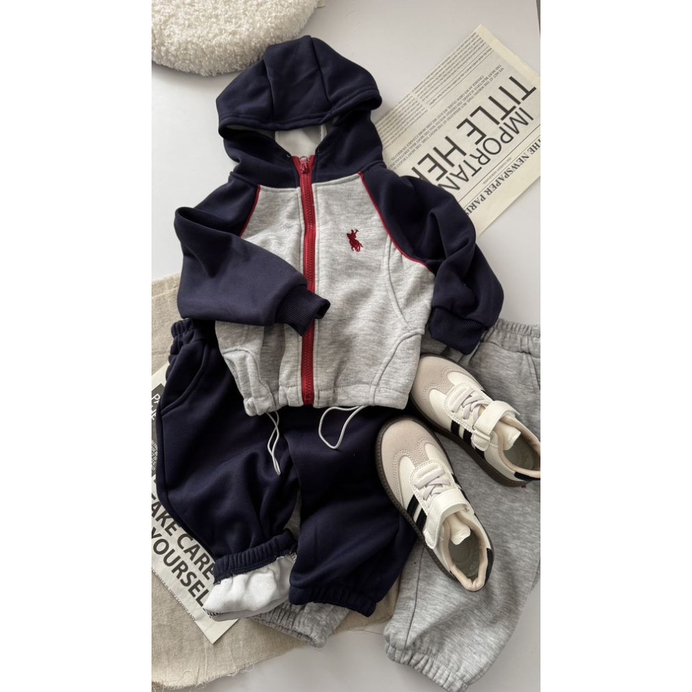 Костюм теплий спортивний хлопчику сині штани 11010