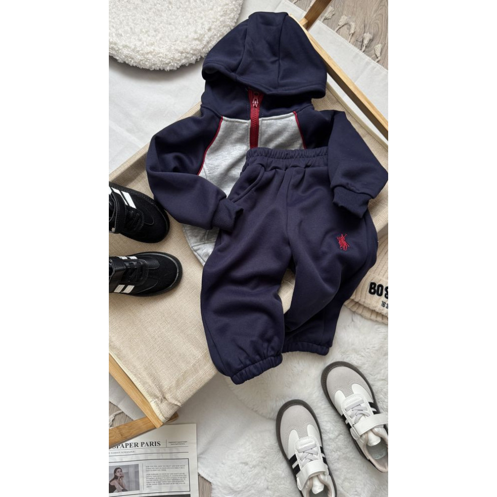 Костюм теплий спортивний хлопчику сині штани 11010