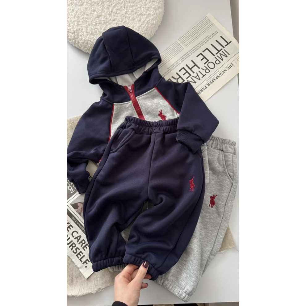 Костюм теплий спортивний хлопчику сині штани 11010