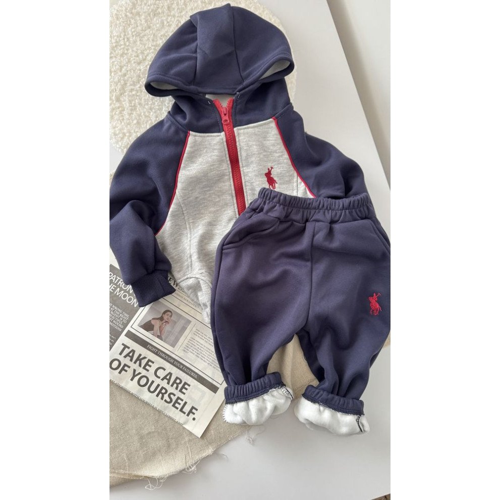 Костюм теплий спортивний хлопчику сині штани 11010