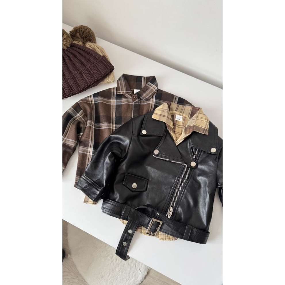 Сорочка хлопчику в клітинку колір коричневий 11012