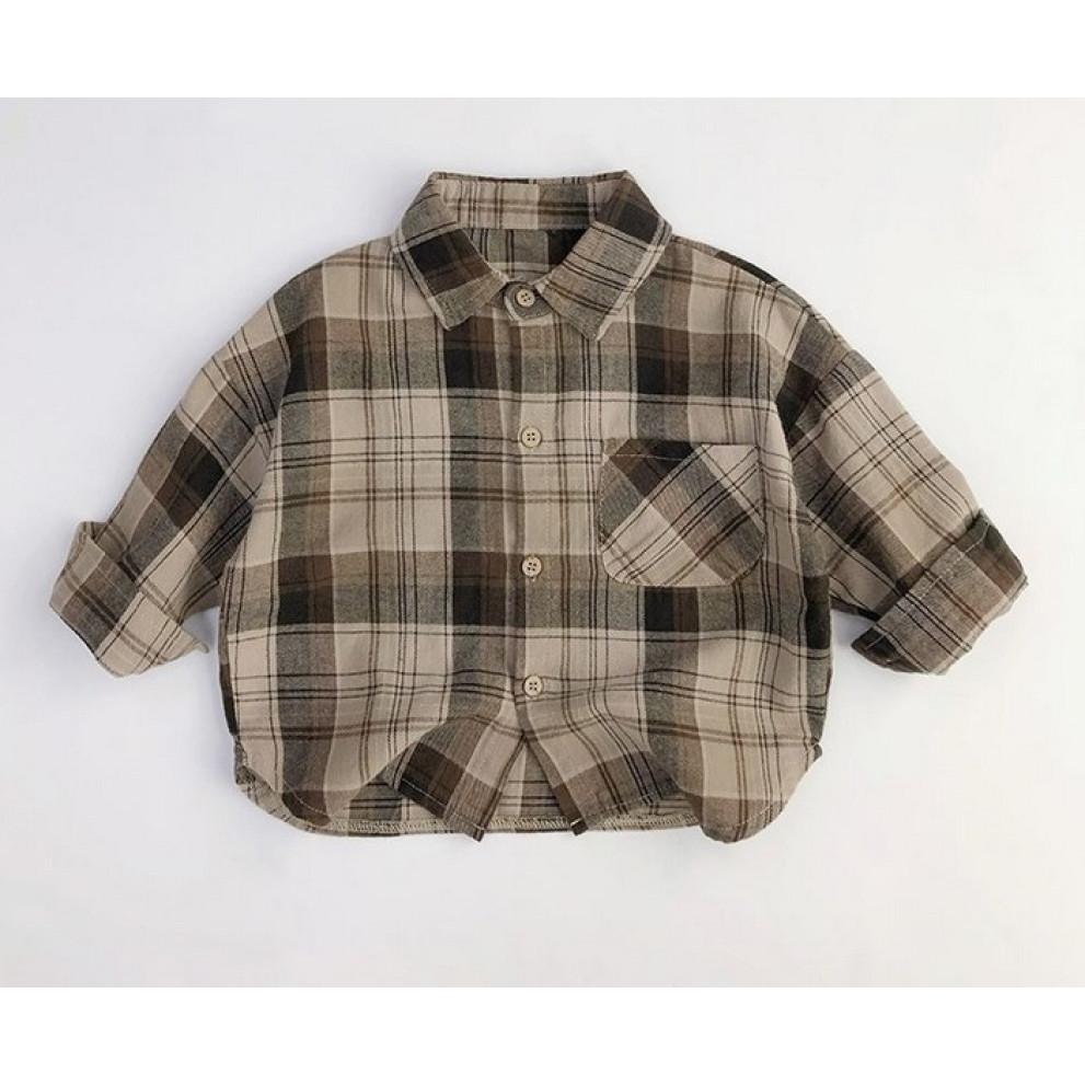 Сорочка хлопчику в клітинку колір жовтий 11013