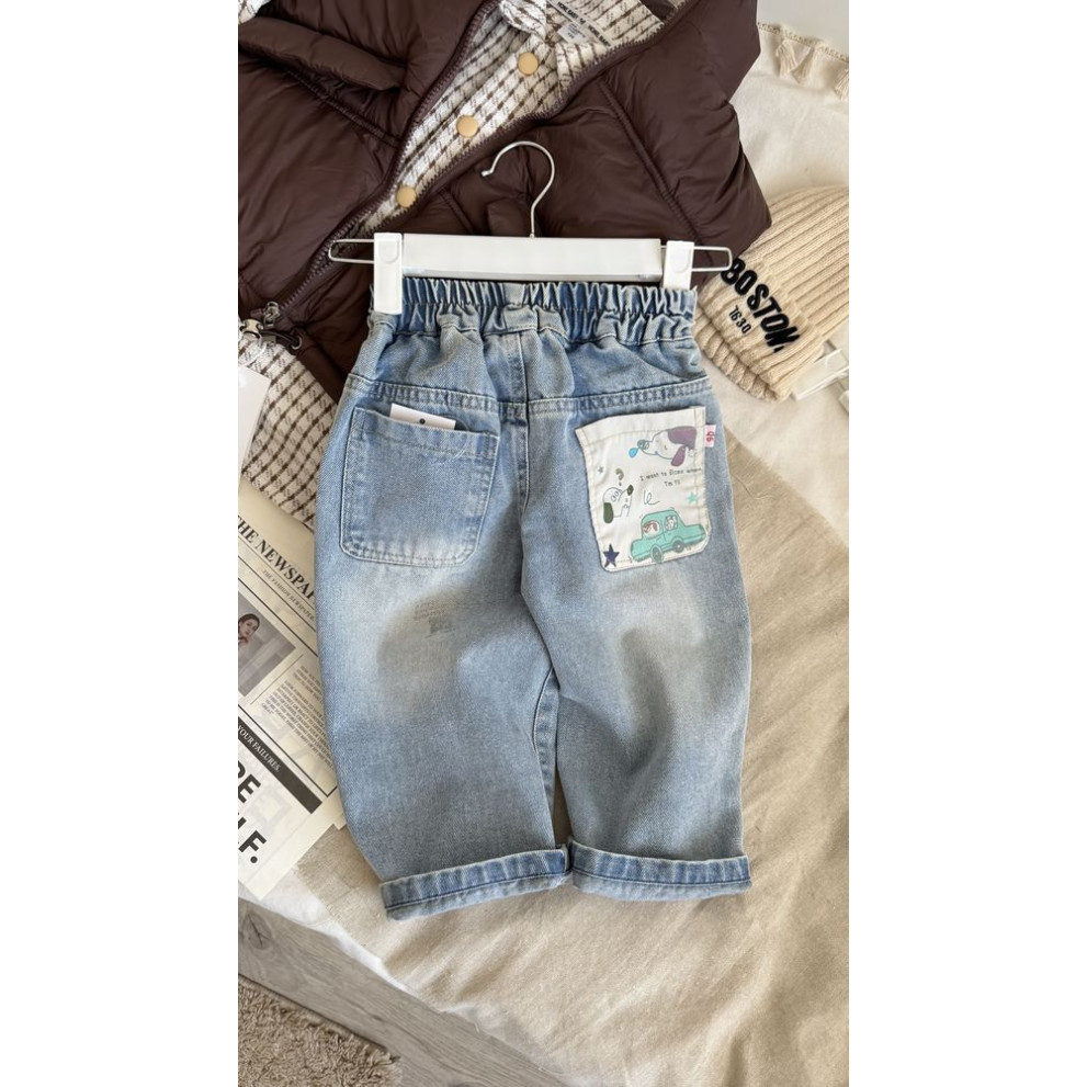 Джинси для хлопчика Car and Dogs колір блакитний 11017