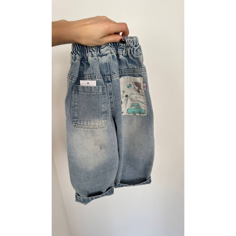 Джинси для хлопчика Car and Dogs колір блакитний 11017