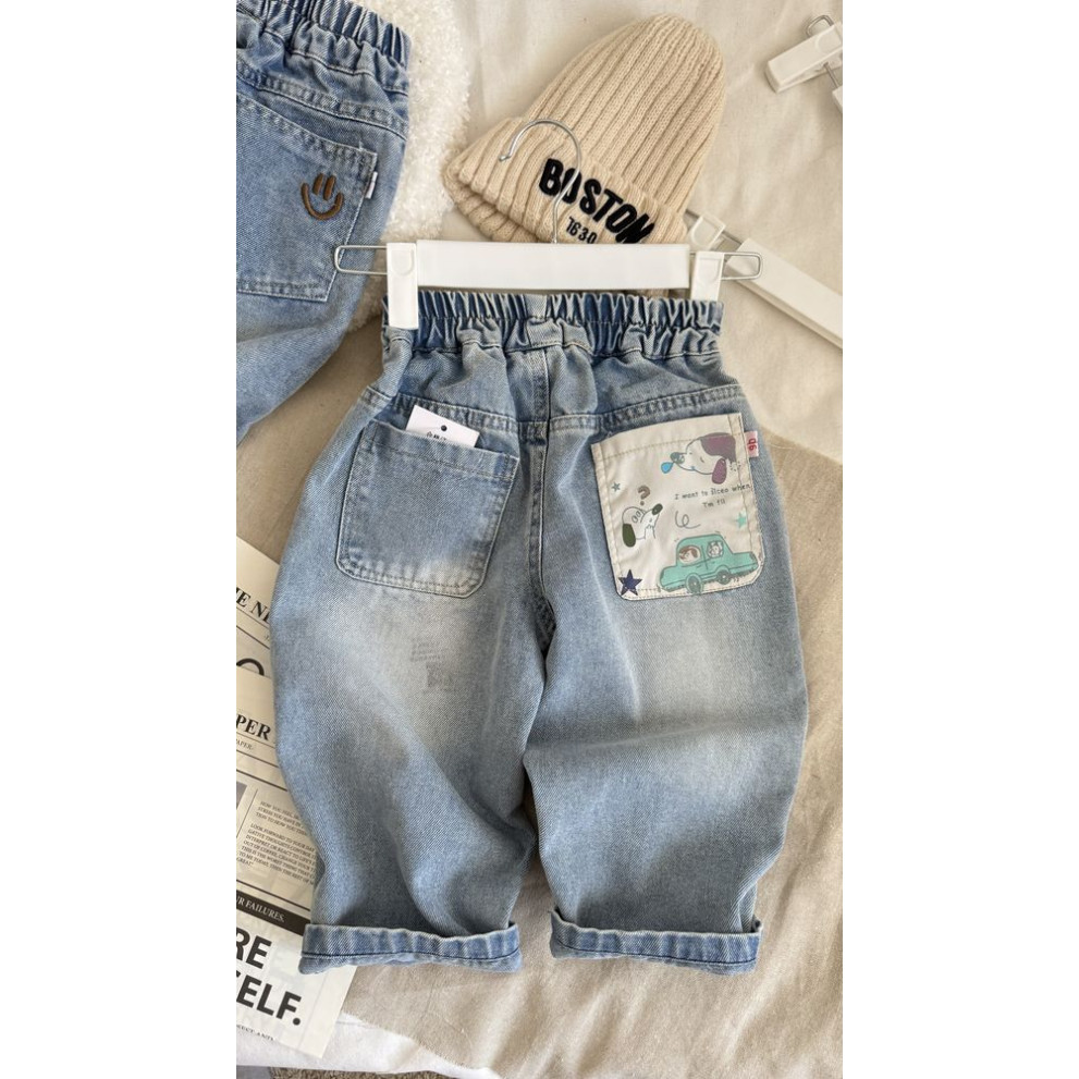 Джинси для хлопчика Car and Dogs колір блакитний 11017