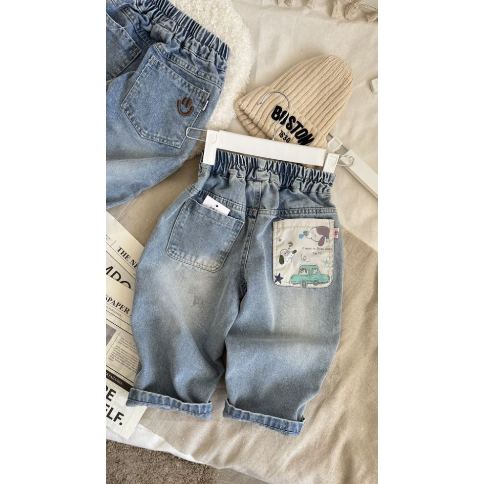 Джинси для хлопчика Car and Dogs колір блакитний 11017