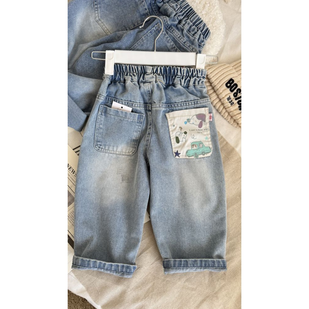 Джинси для хлопчика Car and Dogs колір блакитний 11017