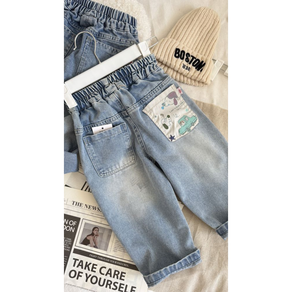 Джинси для хлопчика Car and Dogs колір блакитний 11017