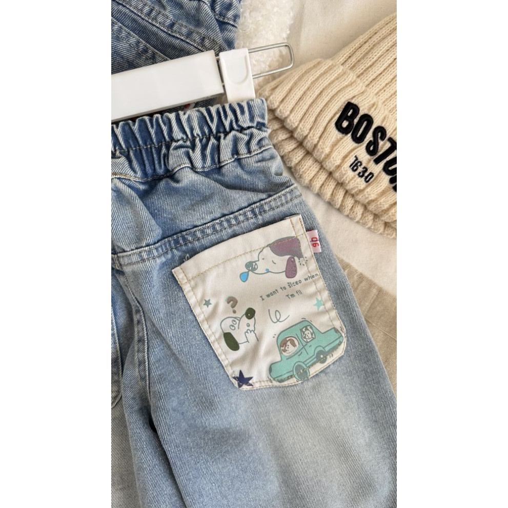 Джинси для хлопчика Car and Dogs колір блакитний 11017