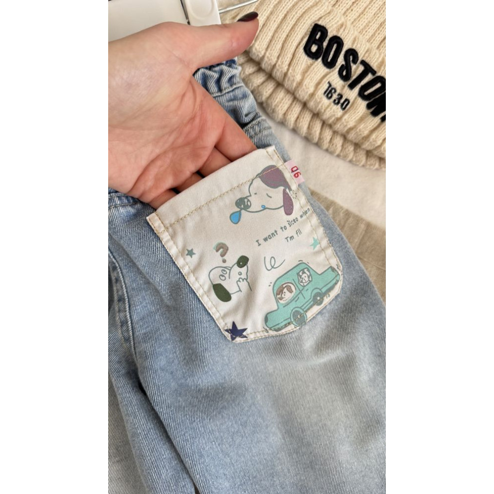 Джинси для хлопчика Car and Dogs колір блакитний 11017