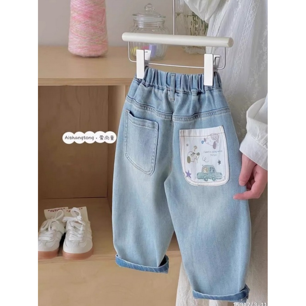 Джинси для хлопчика Car and Dogs колір блакитний 11017