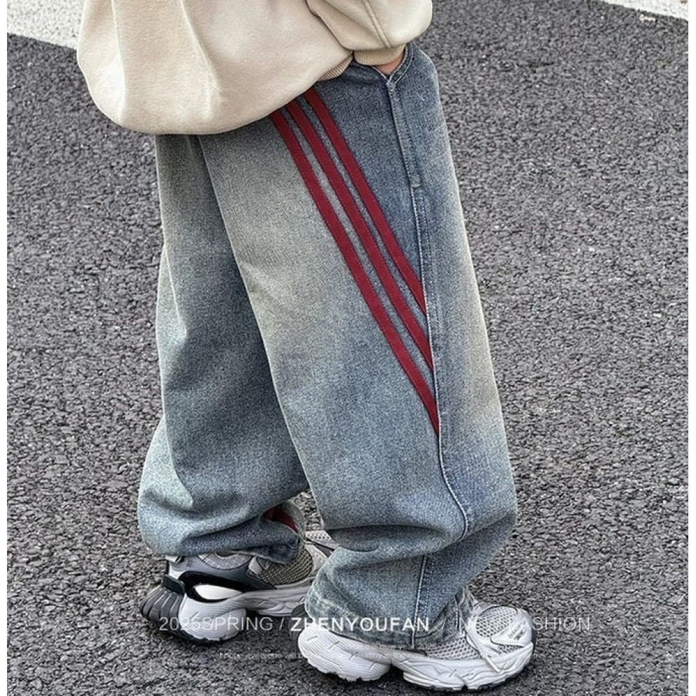 Джинси для хлопчика зі смужками колір синій 11020