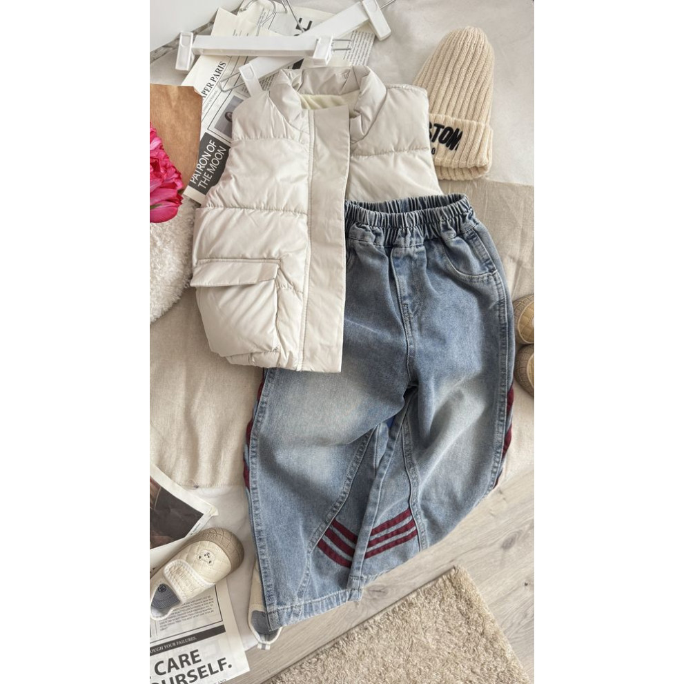 Джинси для хлопчика зі смужками колір синій 11020