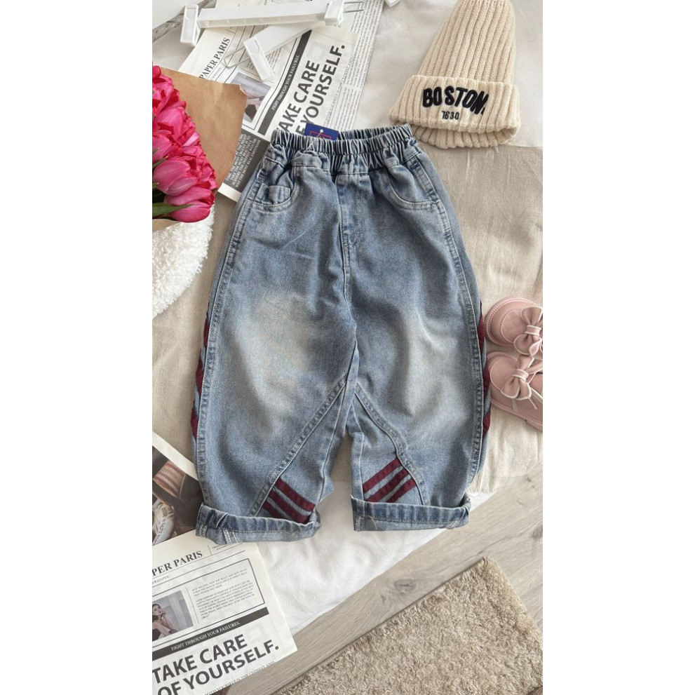 Джинси для хлопчика зі смужками колір синій 11020