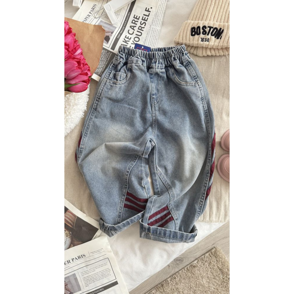 Джинси для хлопчика зі смужками колір синій 11020