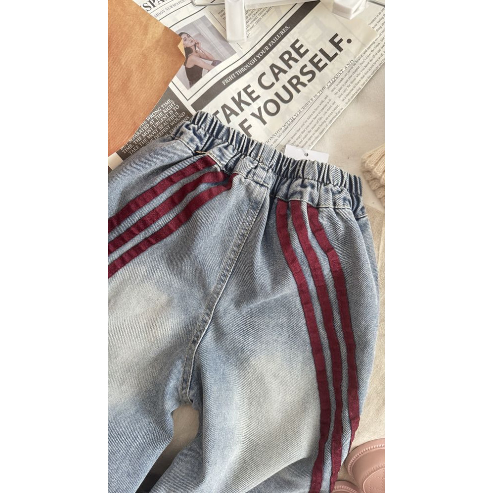 Джинси для хлопчика зі смужками колір синій 11020