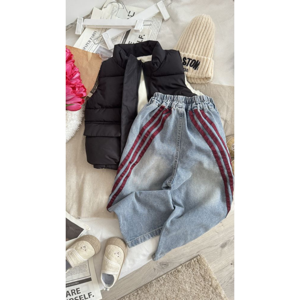 Джинси для хлопчика зі смужками колір синій 11020