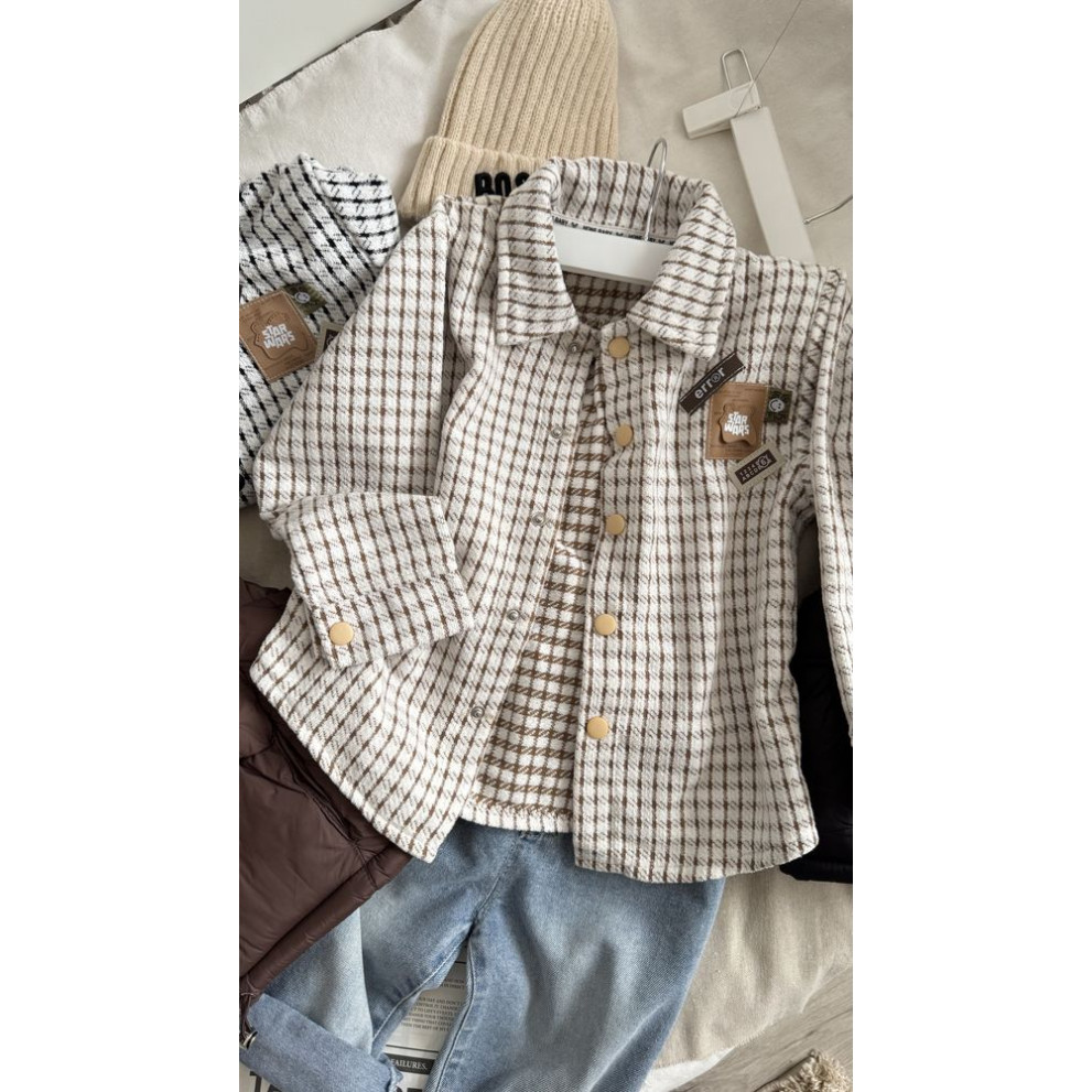 Сорочка стильна Error біла з коричневим 11022