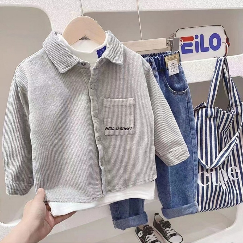 Сорочка хлопчику вельветова Hall Brother 11028