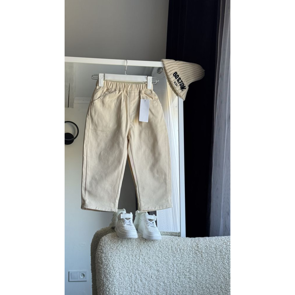 Стильні джинси хлопчику колір беж 11034