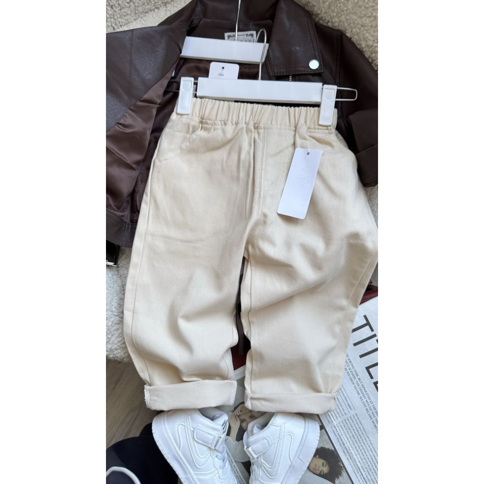 Стильні джинси хлопчику колір беж 11034