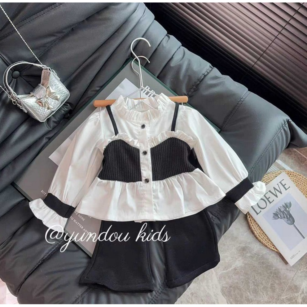 Костюм стильний для дівчинки з блузкою 11035 Костюм стильний для дівчинки з блузкою 11035