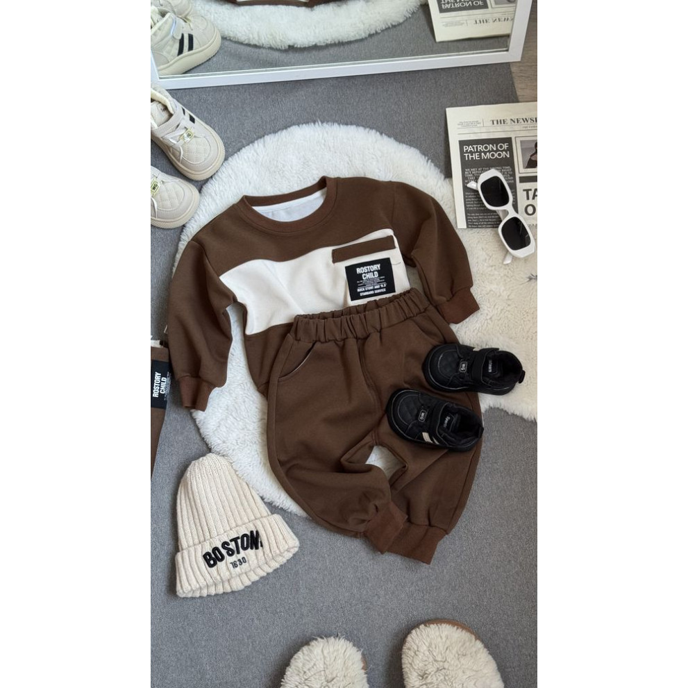 Костюм стильний хлопчику Rostory колір коричневий 11044