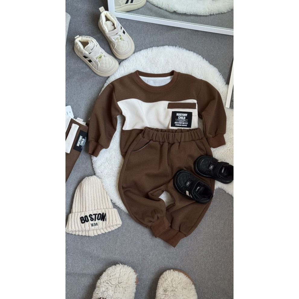 Костюм стильний хлопчику Rostory колір коричневий 11044