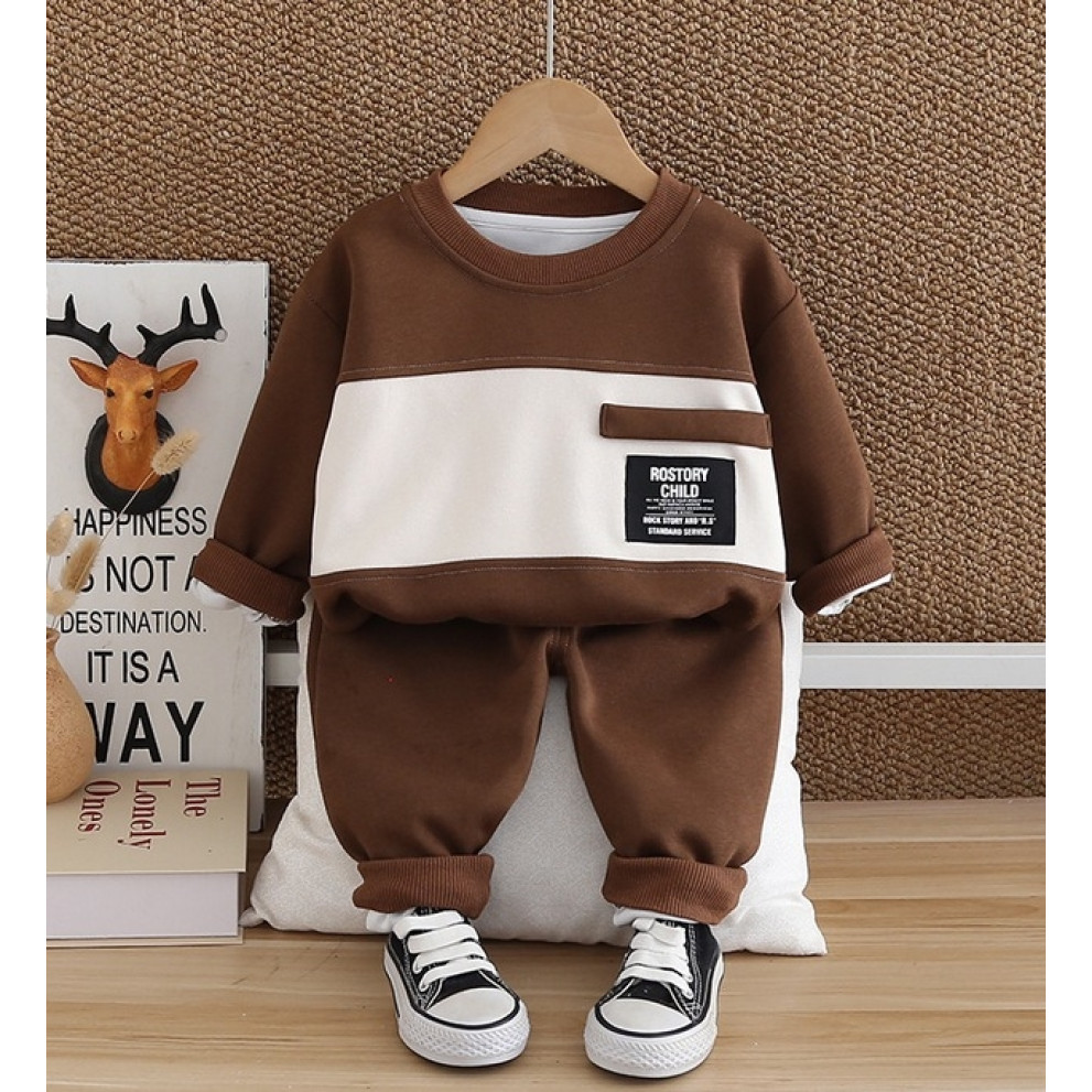 Костюм стильний хлопчику Rostory колір коричневий 11044