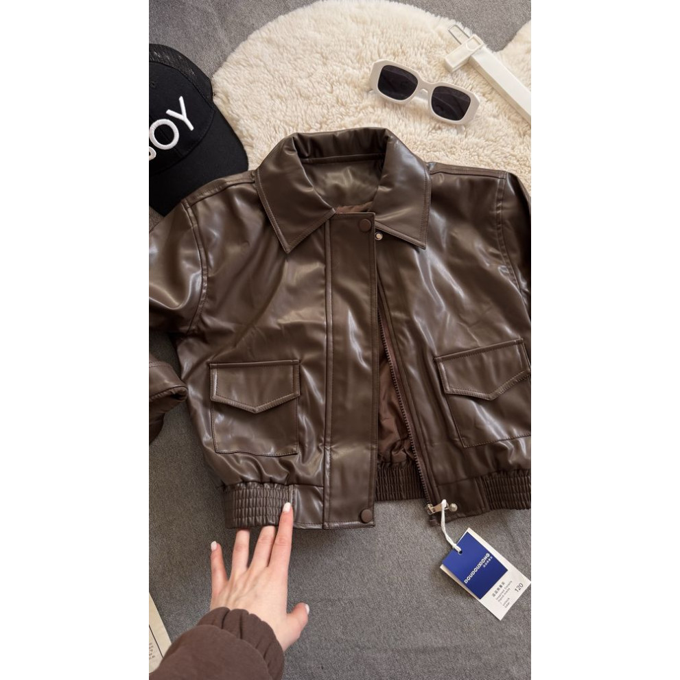 Куртка з штучної шкіри колір коричневий 11049