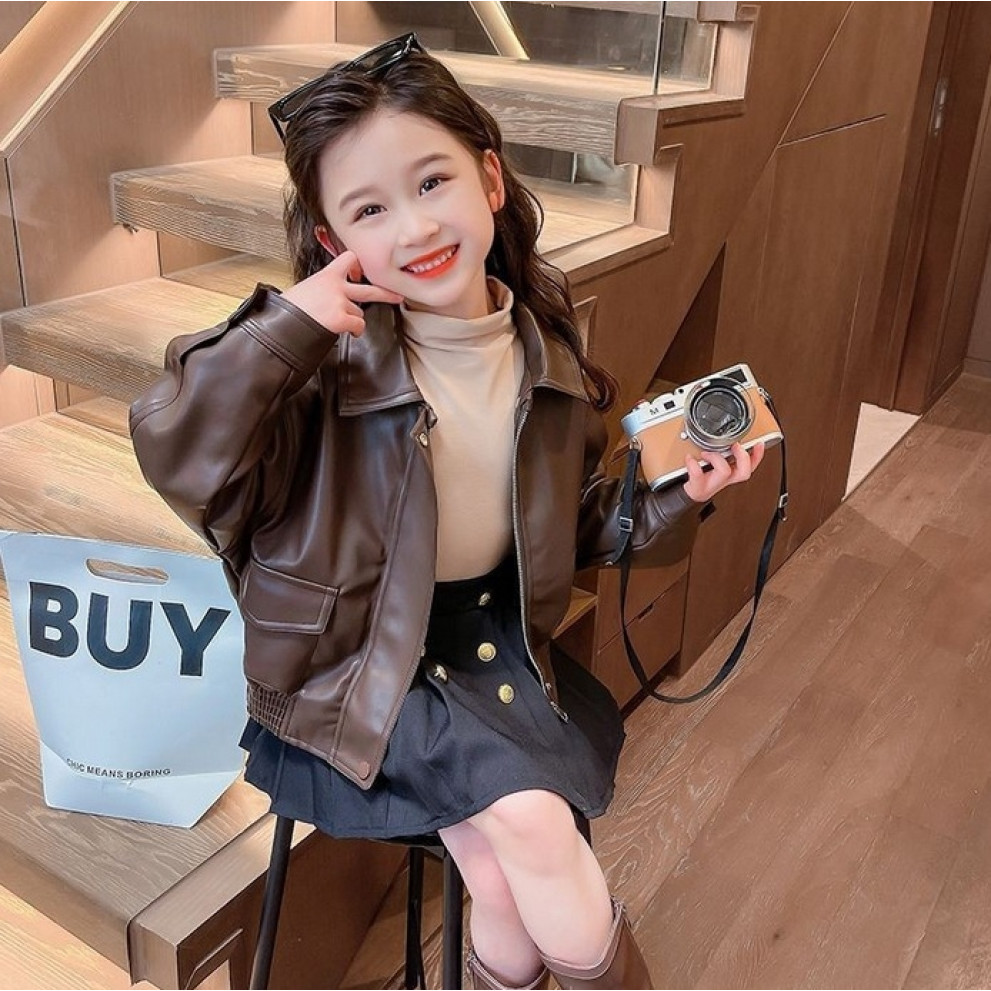 Куртка з штучної шкіри колір коричневий 11049