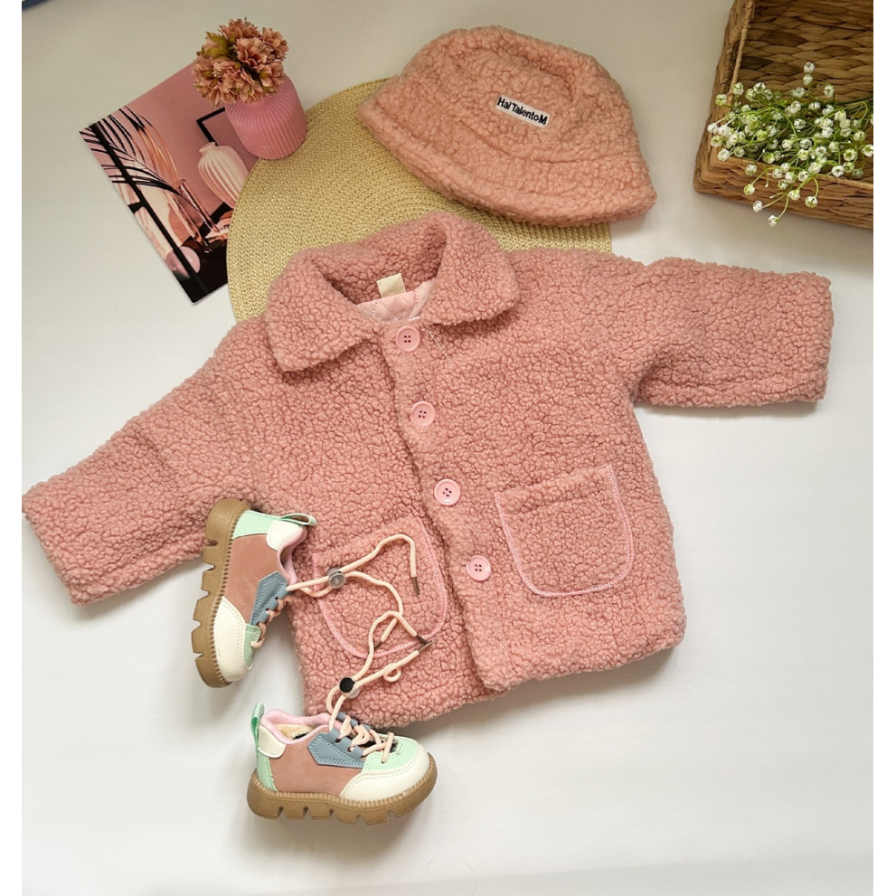 Шубка тедді для дівчинки рожева 10266