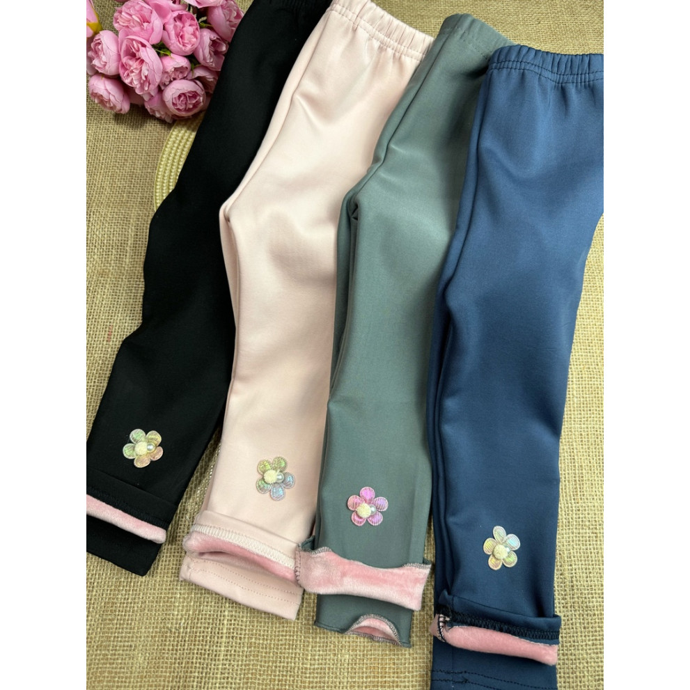 Лосини для дівчинки теплі рожеві 10607