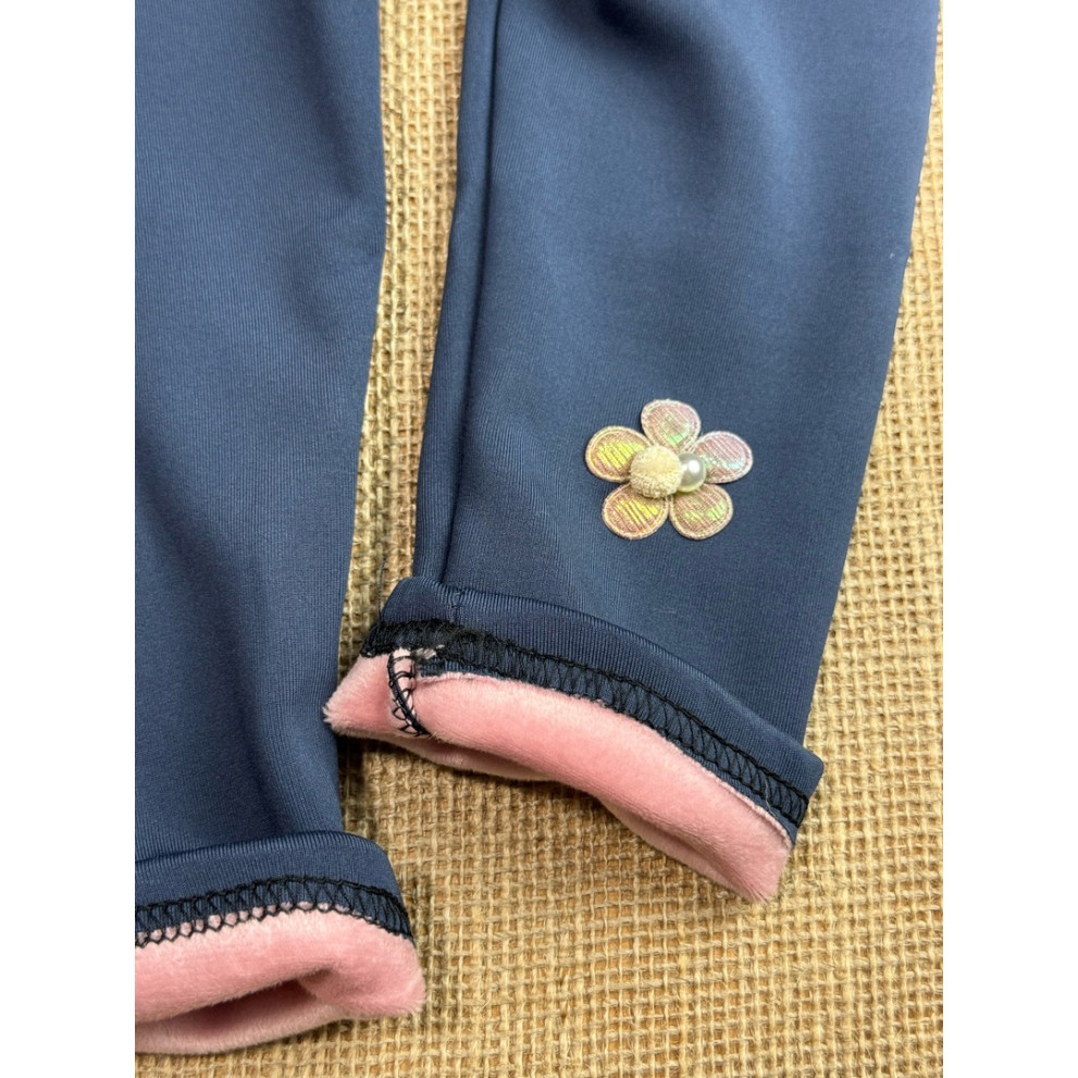 Лосини для дівчинки теплі темно-сині 10609