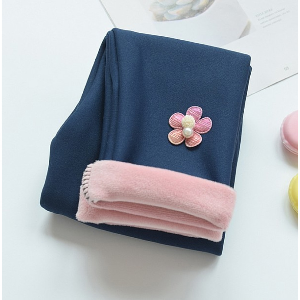 Лосини для дівчинки теплі темно-сині 10609