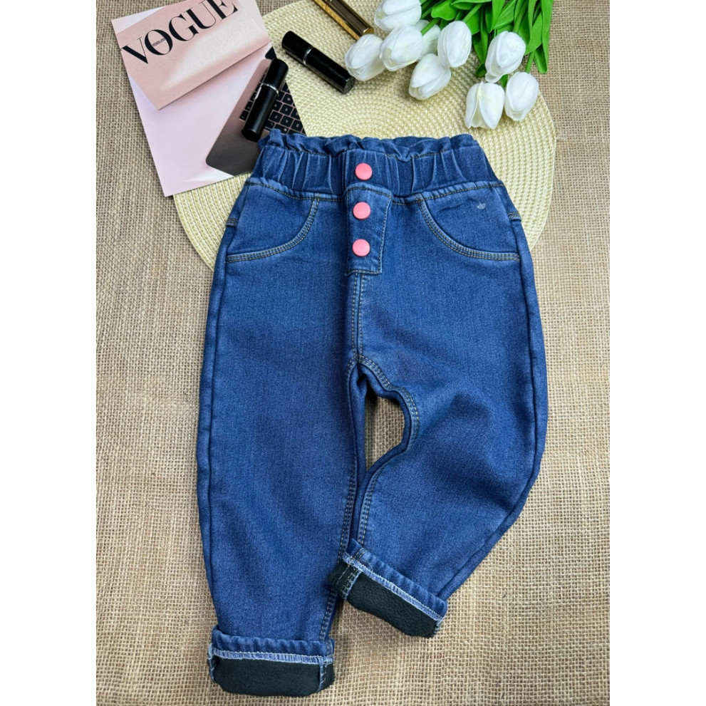 Джинси для дівчинки утеплені сині 10623